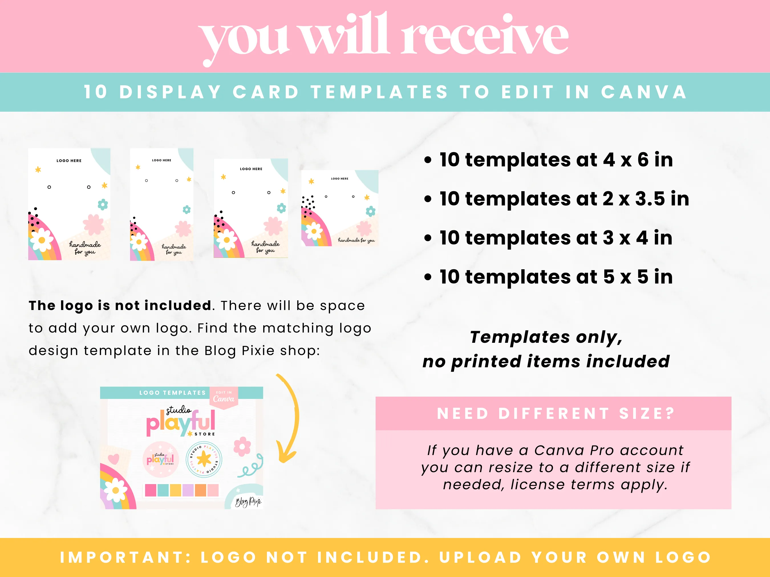 Rainbow Display Card Templates