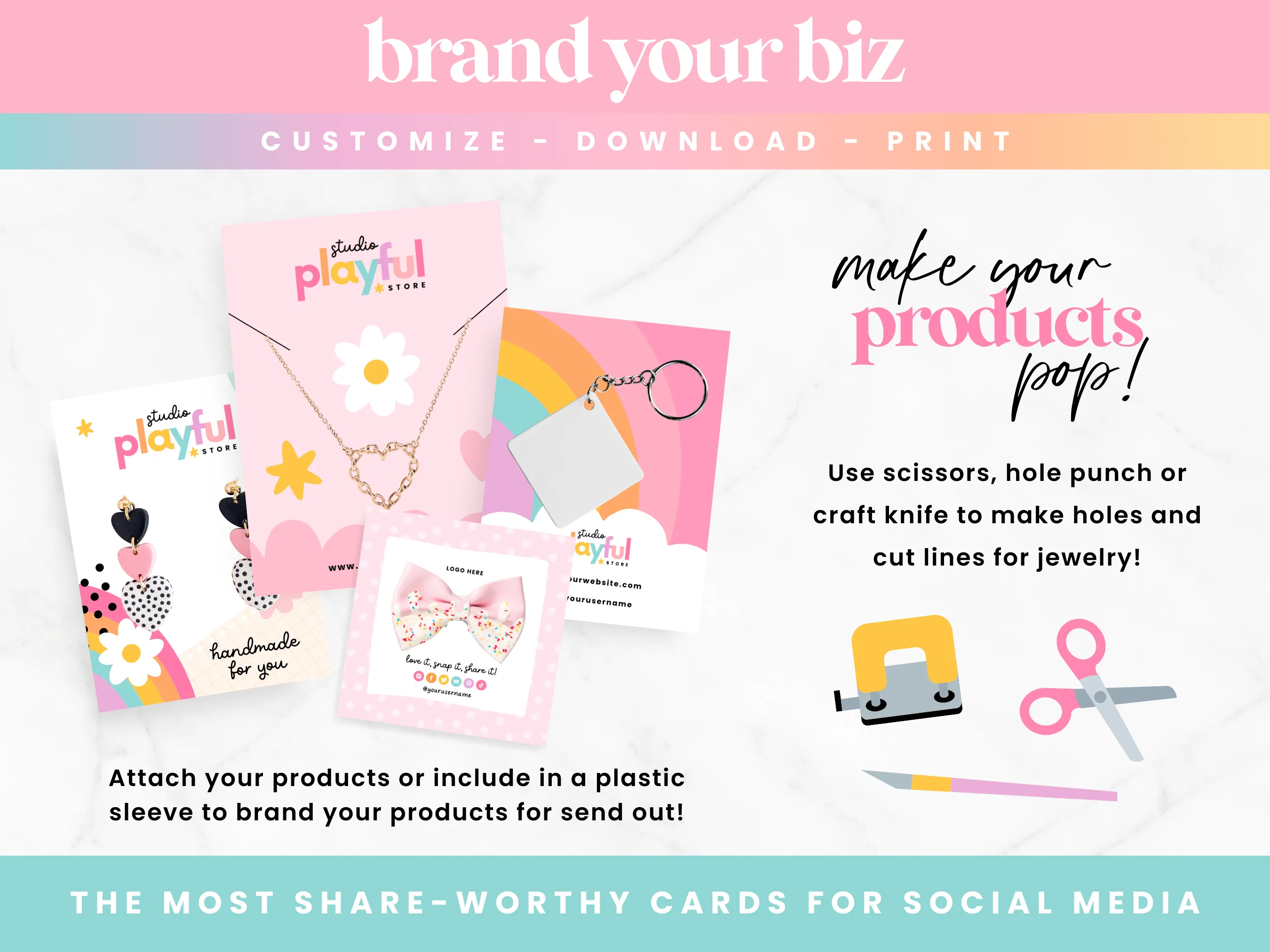 Rainbow Display Card Templates