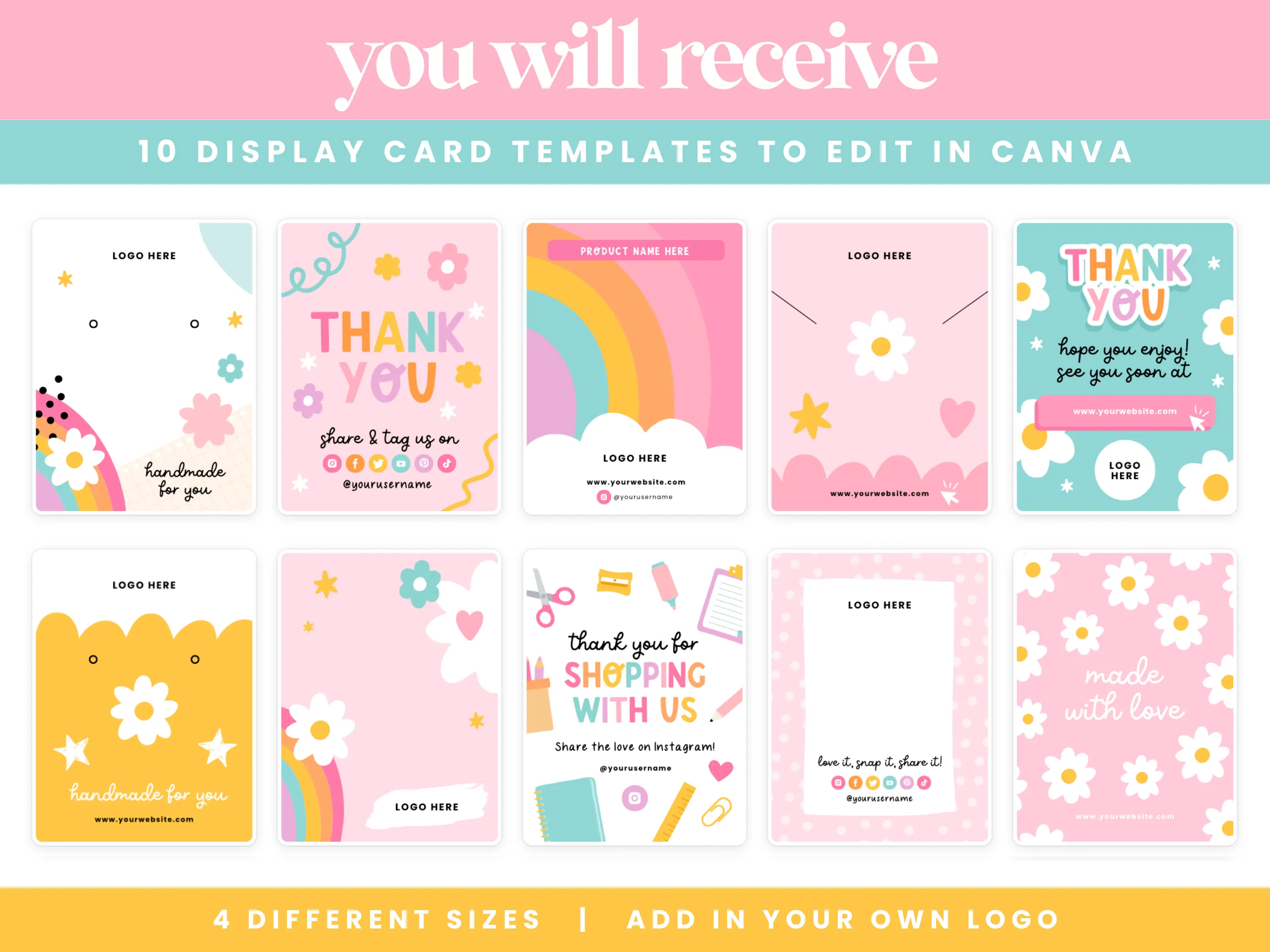 Rainbow Display Card Templates