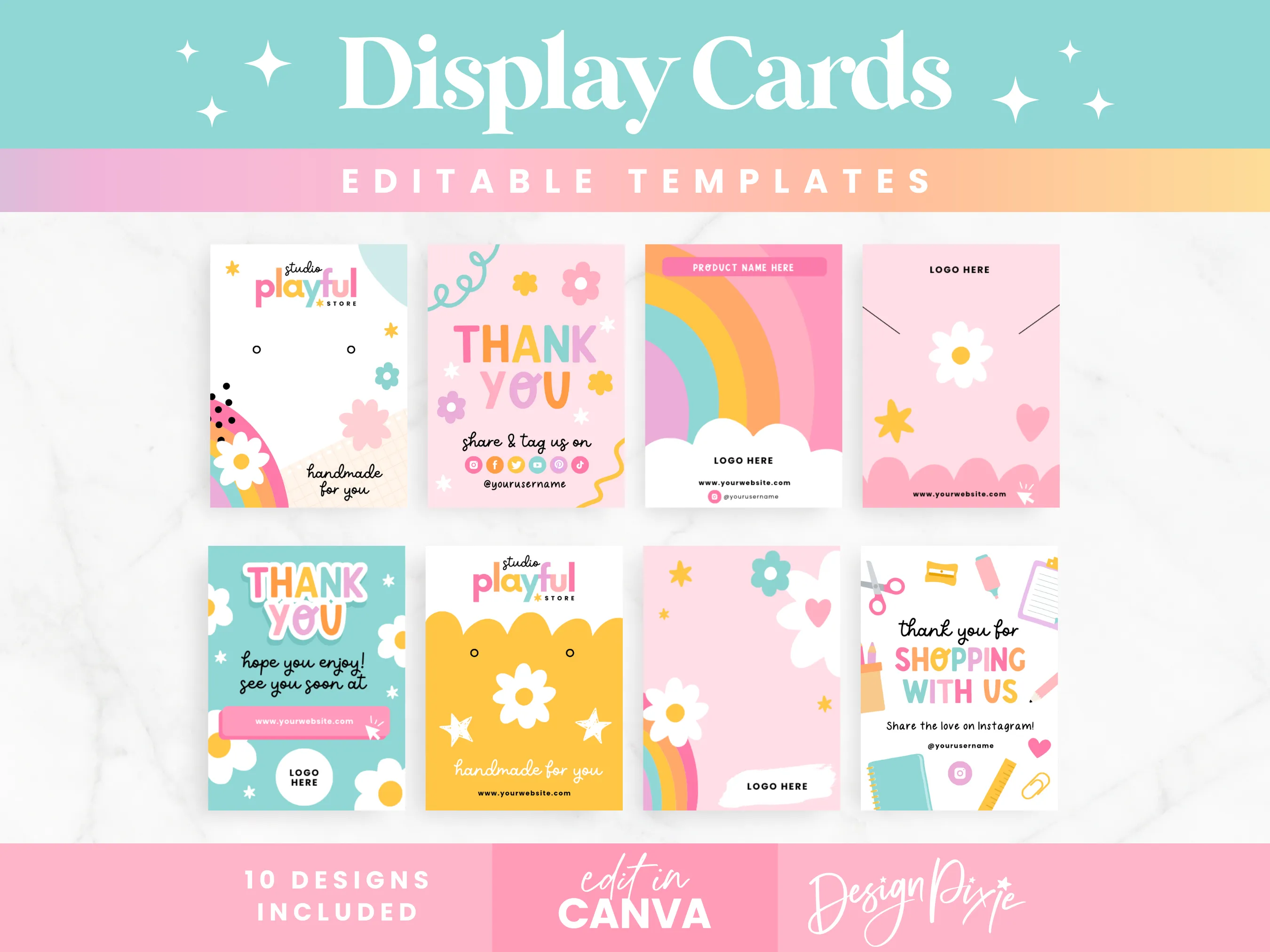 Rainbow Display Card Templates