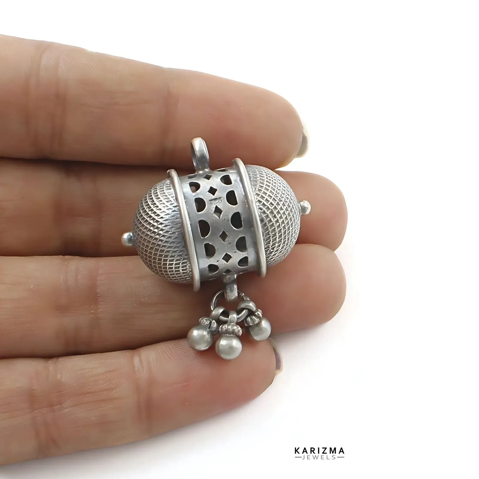 Rajasthani Style 925 Sterling Silver Oxidized Women Pendant