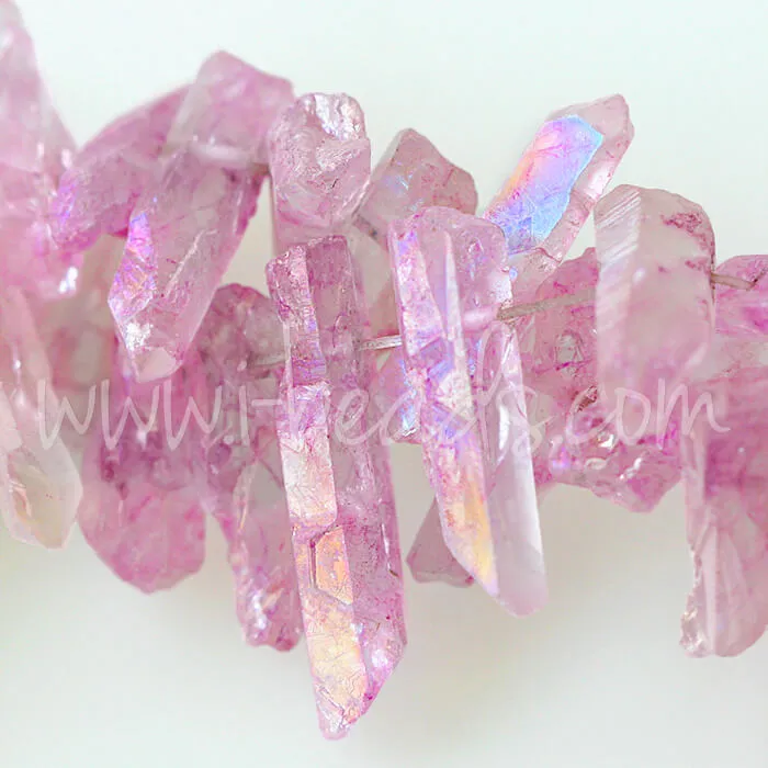 Raw crystal quartz pendants pink crystal (4)