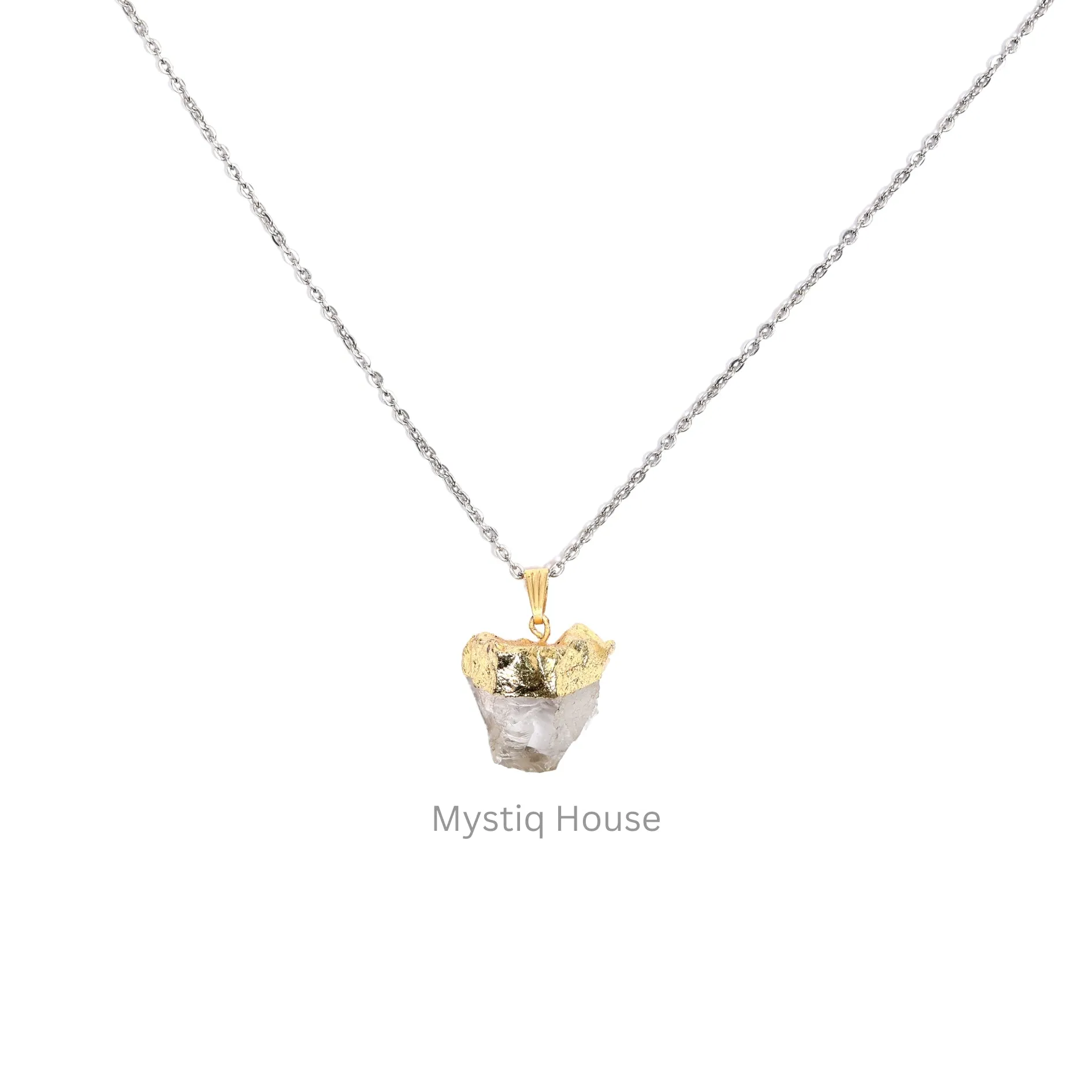 Raw loop Clear Quartz Pendant