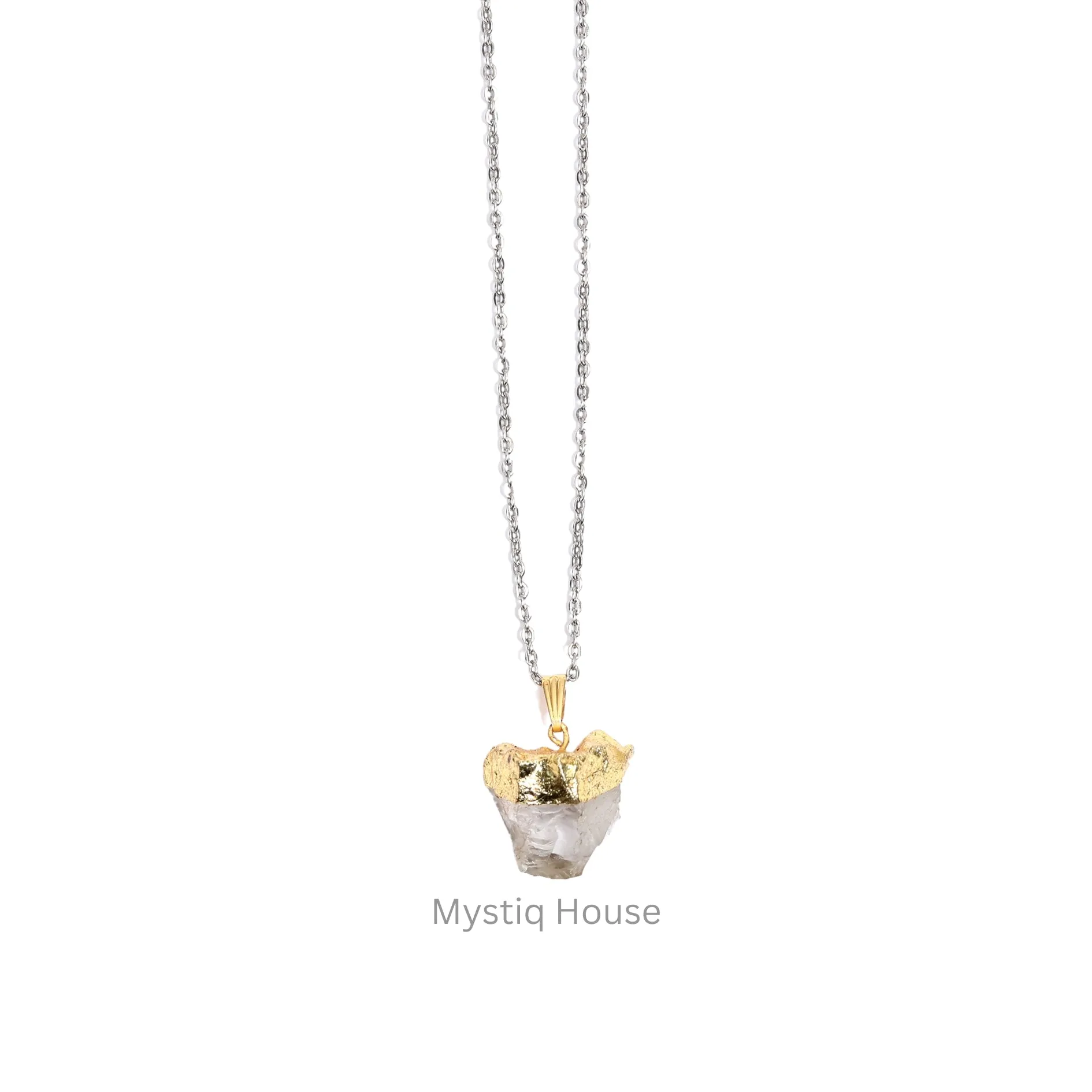 Raw loop Clear Quartz Pendant