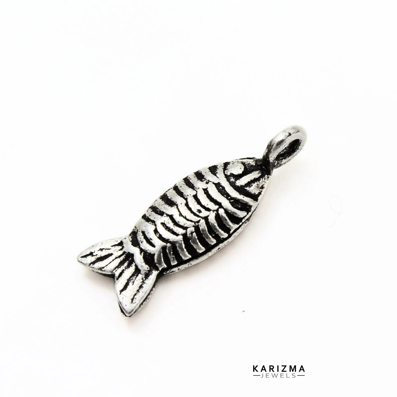 Real 925 Sterling Silver Fish Pendant for Luck