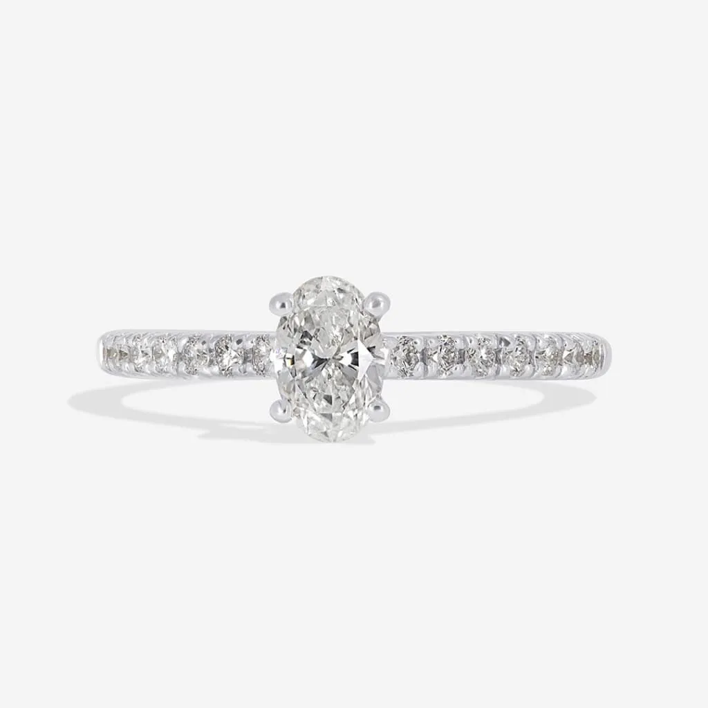 RENOIR | Oval Solitaire Diamond Set in 18ct White Gold 0.60ct