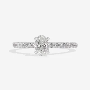 RENOIR | Oval Solitaire Diamond Set in 18ct White Gold 0.60ct