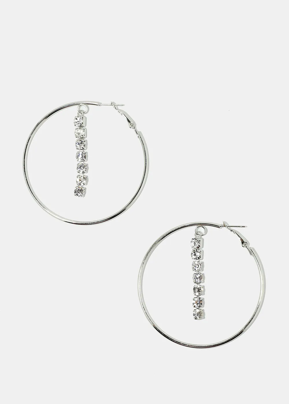 Rhinestone Dangle in Hoop Earrings