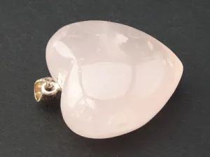 Rose Quartz Heart Pendant - Small