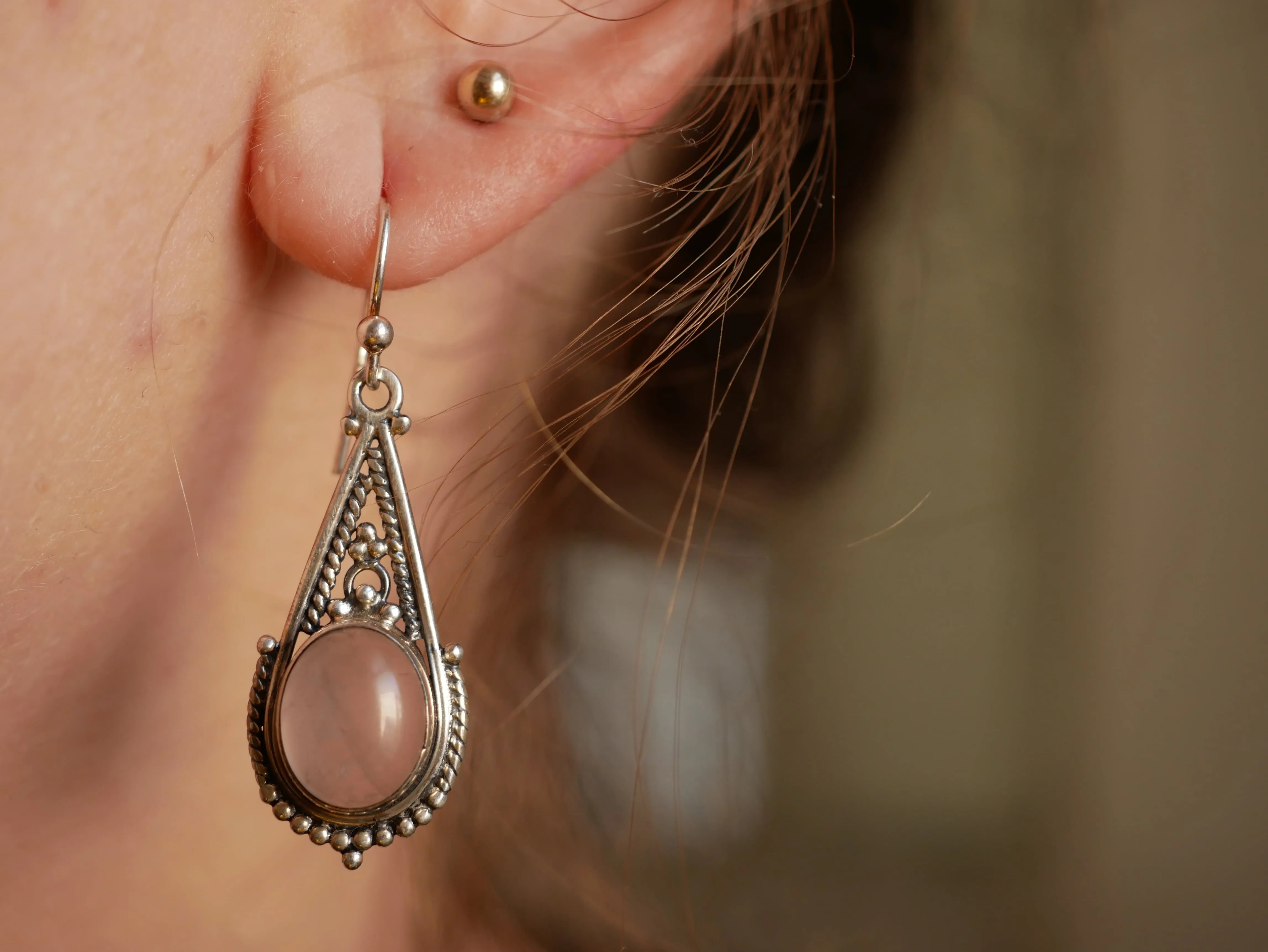 Rose Quartz Terra Earrings