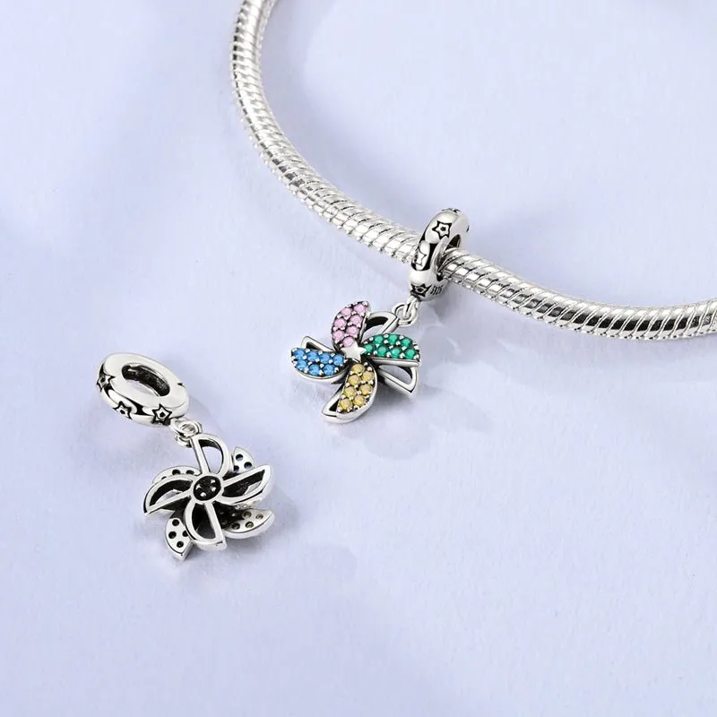 Rotating Colorful Windmill Dangle Charm