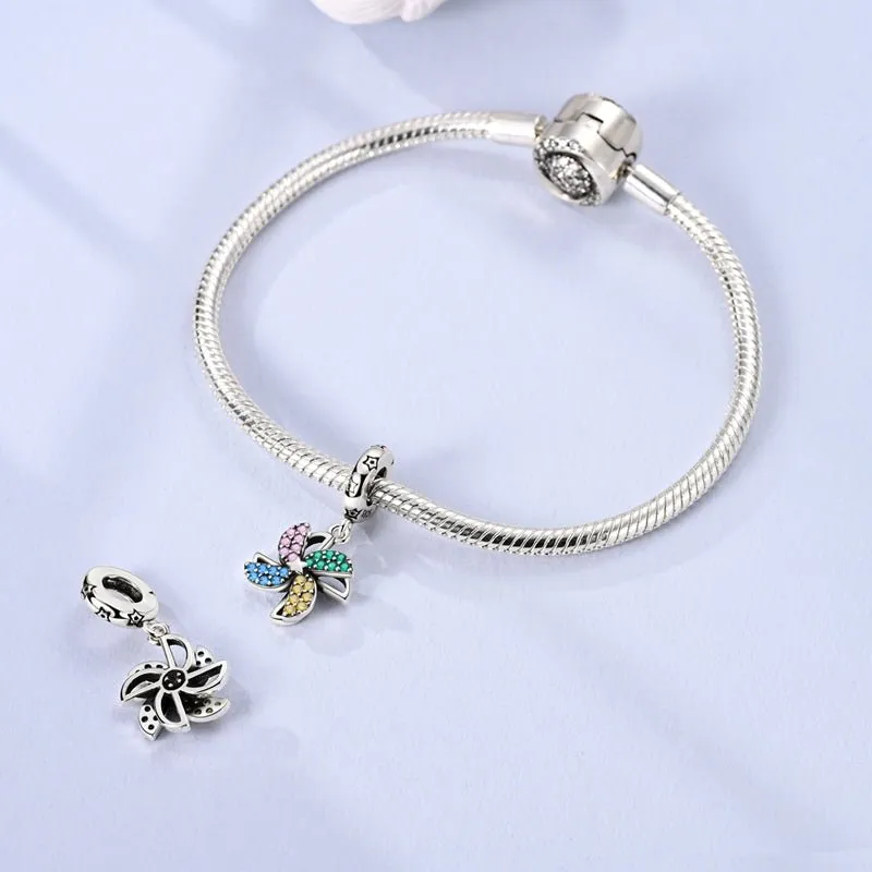 Rotating Colorful Windmill Dangle Charm
