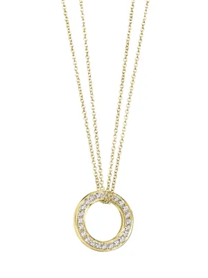 Roulette Large Yellow Gold Diamond Pendant
