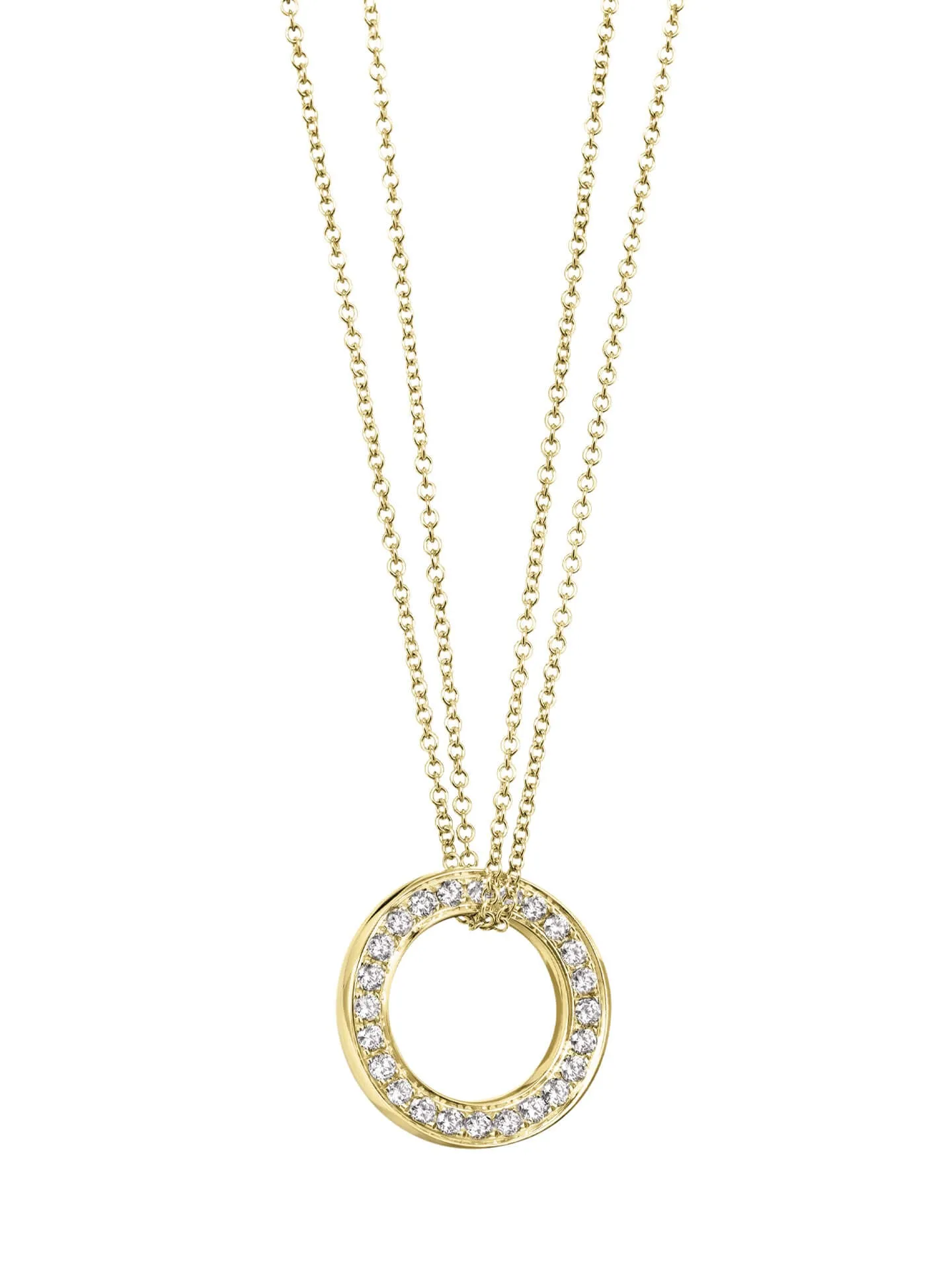 Roulette Large Yellow Gold Diamond Pendant