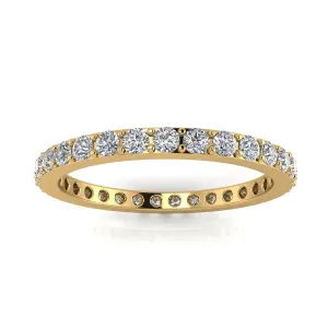 Round Brilliant Cut Diamond Pave Set Eternity Ring In 14k Yellow Gold  (0.72ct. Tw.) Ring Size 8