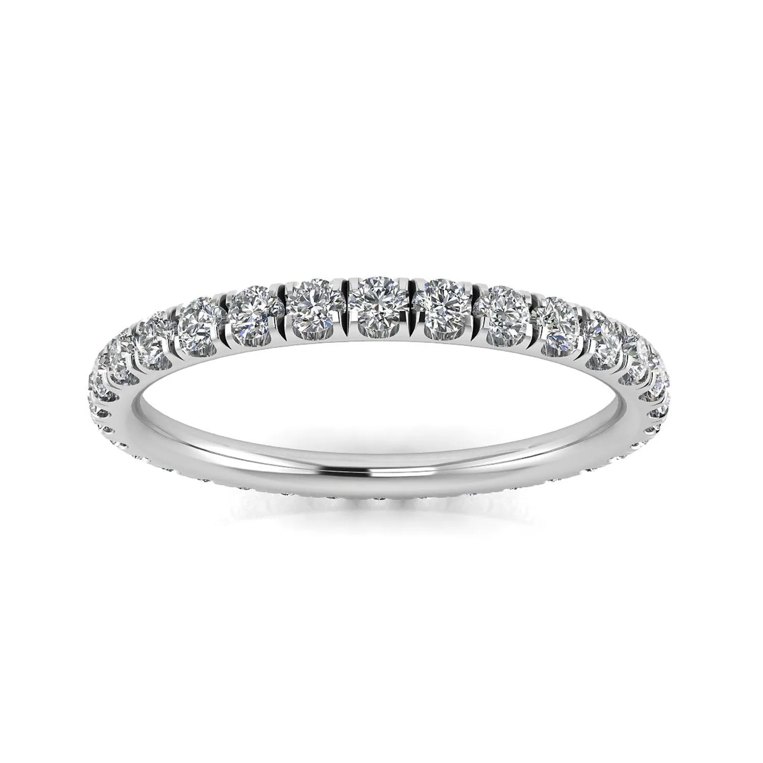 Round Brilliant Cut Diamond Split Prong Set Eternity Ring In Platinum  (0.52ct. Tw.) Ring Size 8