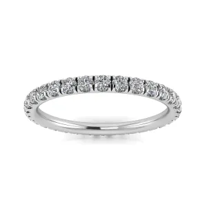 Round Brilliant Cut Diamond Split Prong Set Eternity Ring In Platinum  (1.37ct. Tw.) Ring Size 5
