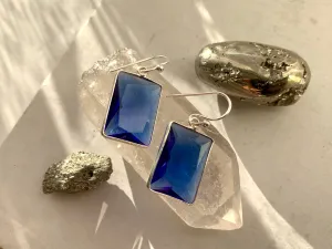 Royal Blue Quartz Adora Earrings - Square