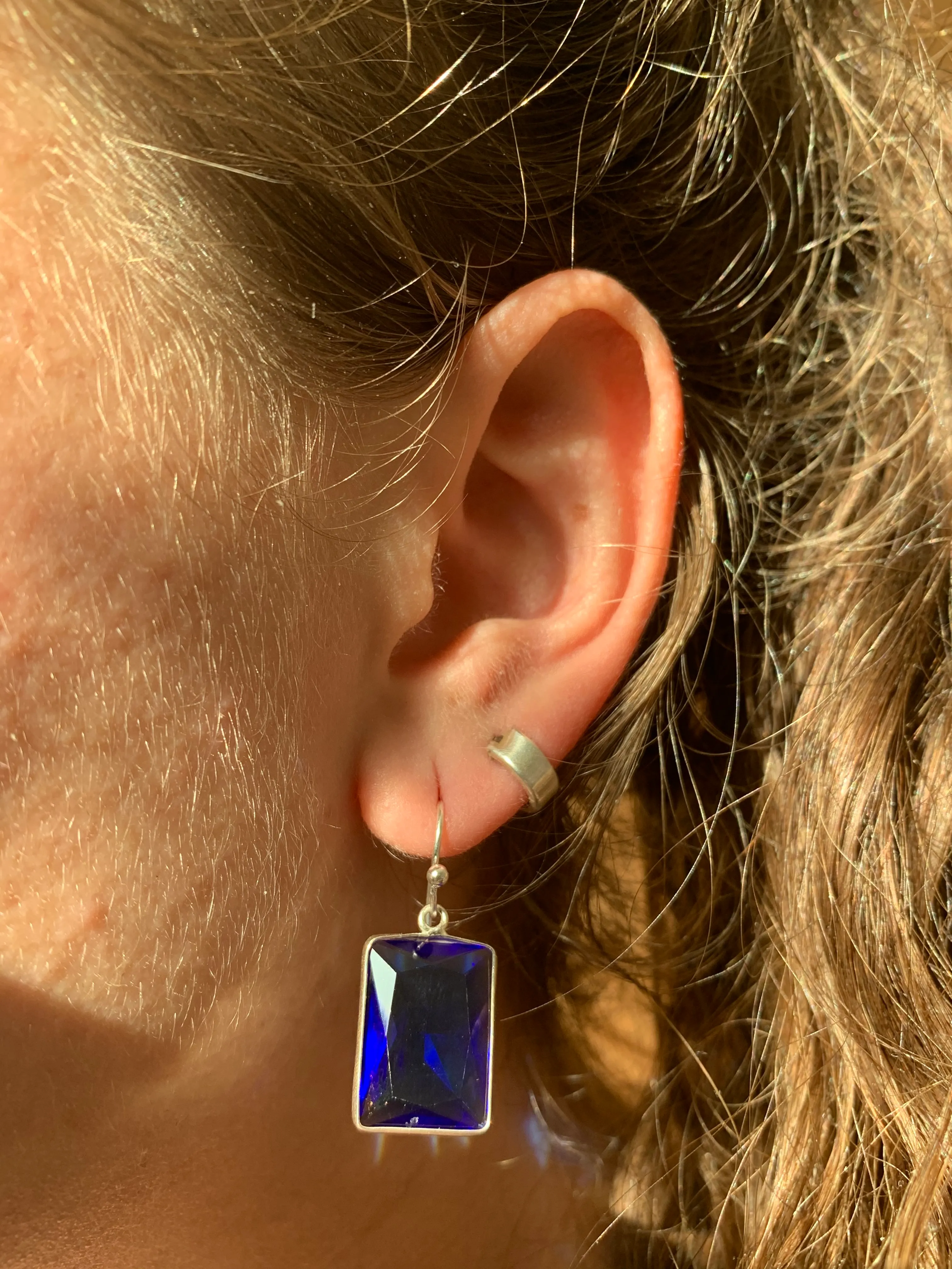 Royal Blue Quartz Adora Earrings - Square