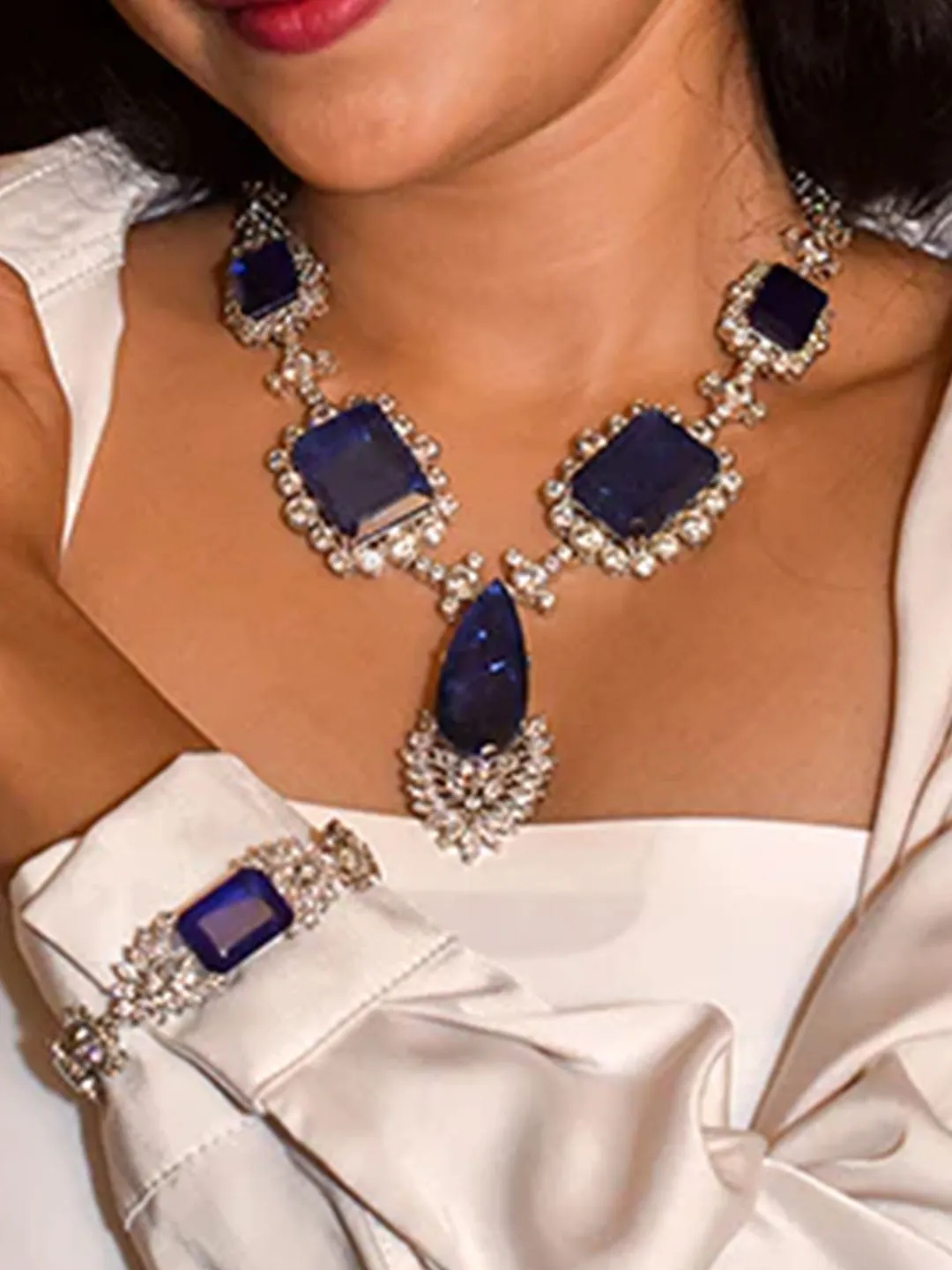 Royal Blue Sapphire Elegance Statement Necklace