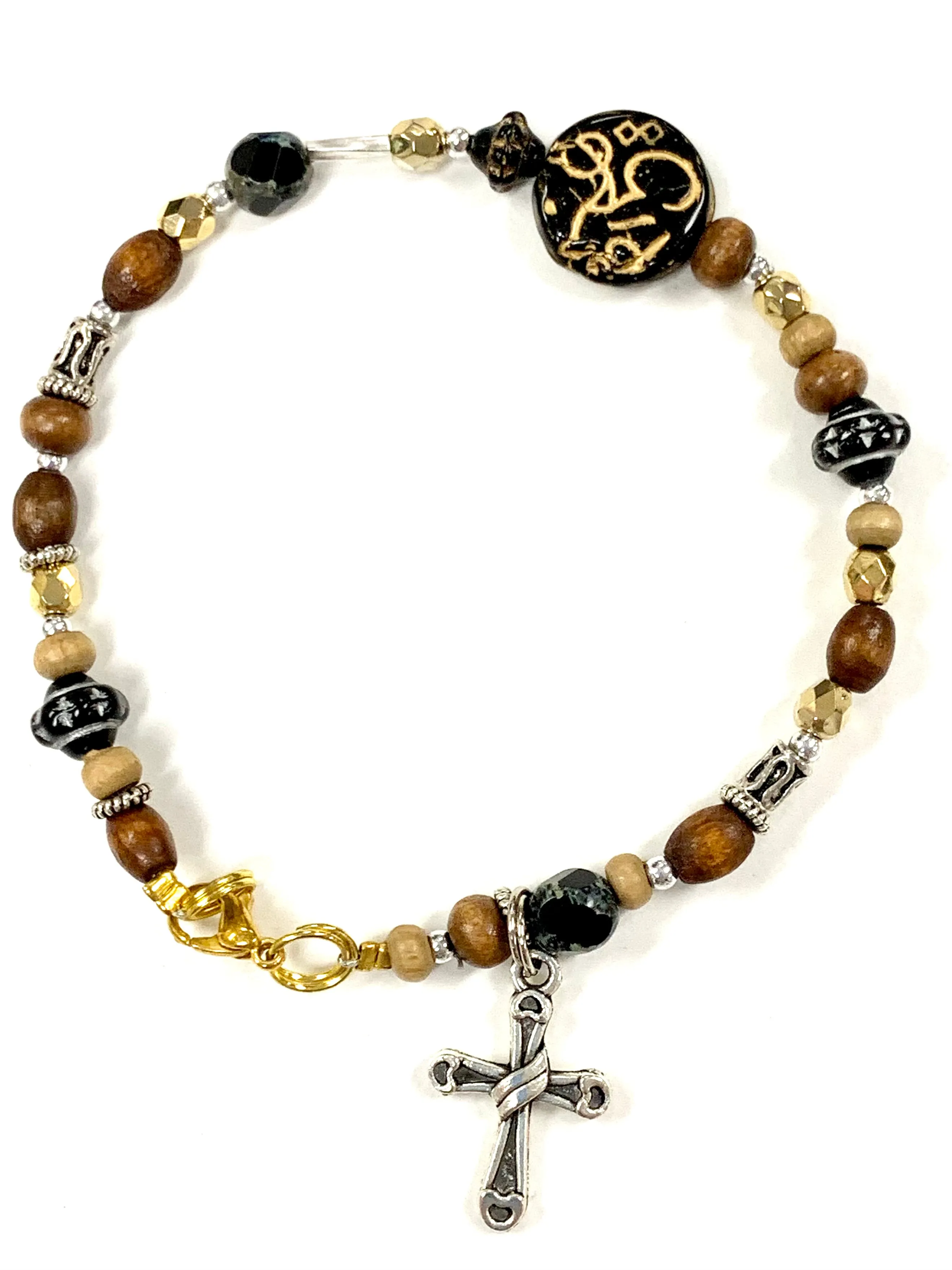 Scroll Centerpiece Beaded Bracelet
