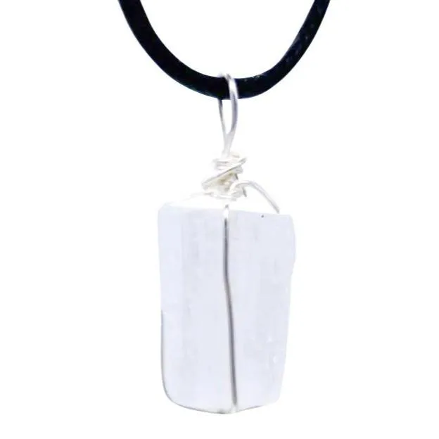 Selenite Wire Wrapped Pendant