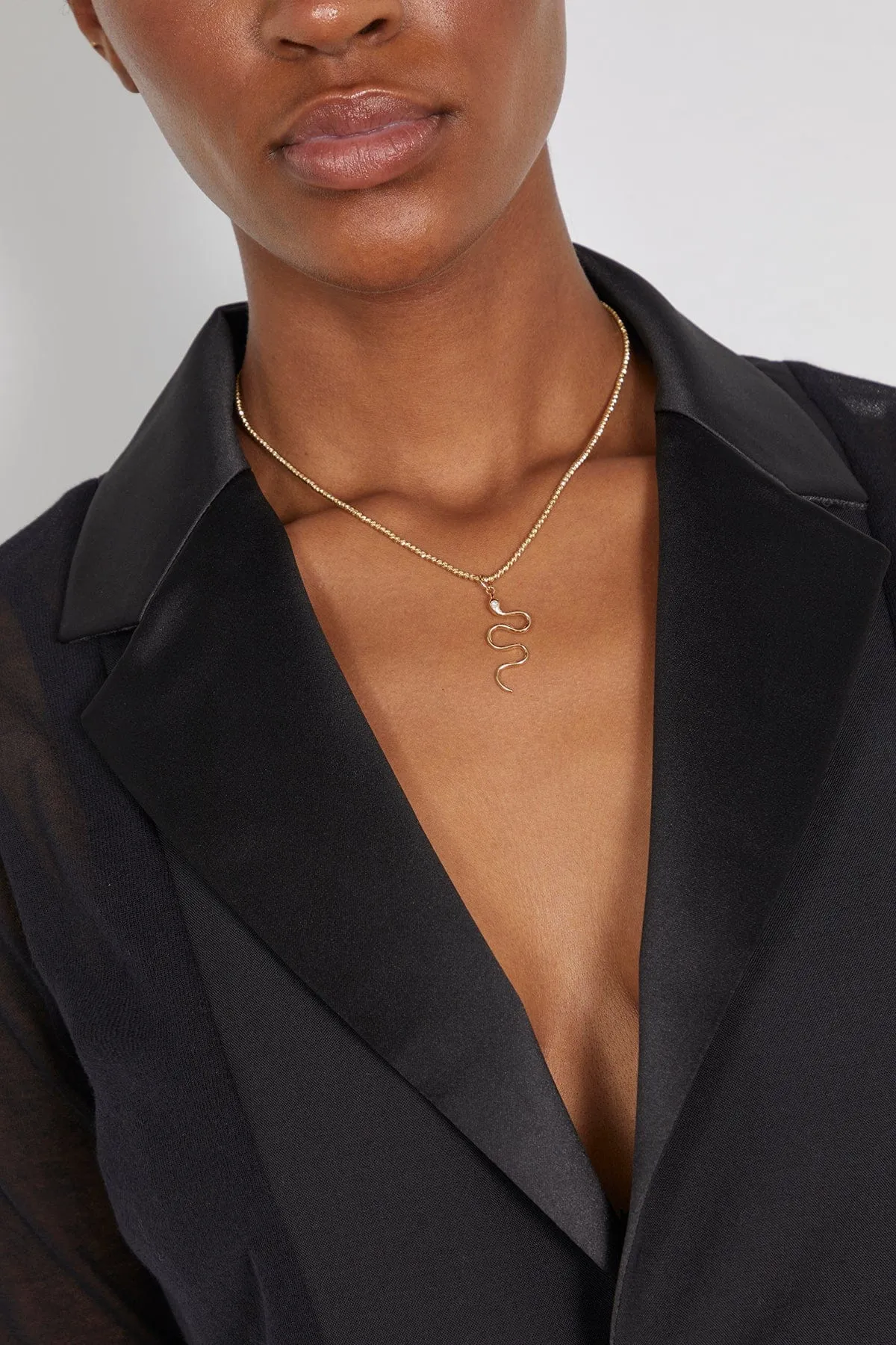 Serpent Pendant in 14k Yellow Gold