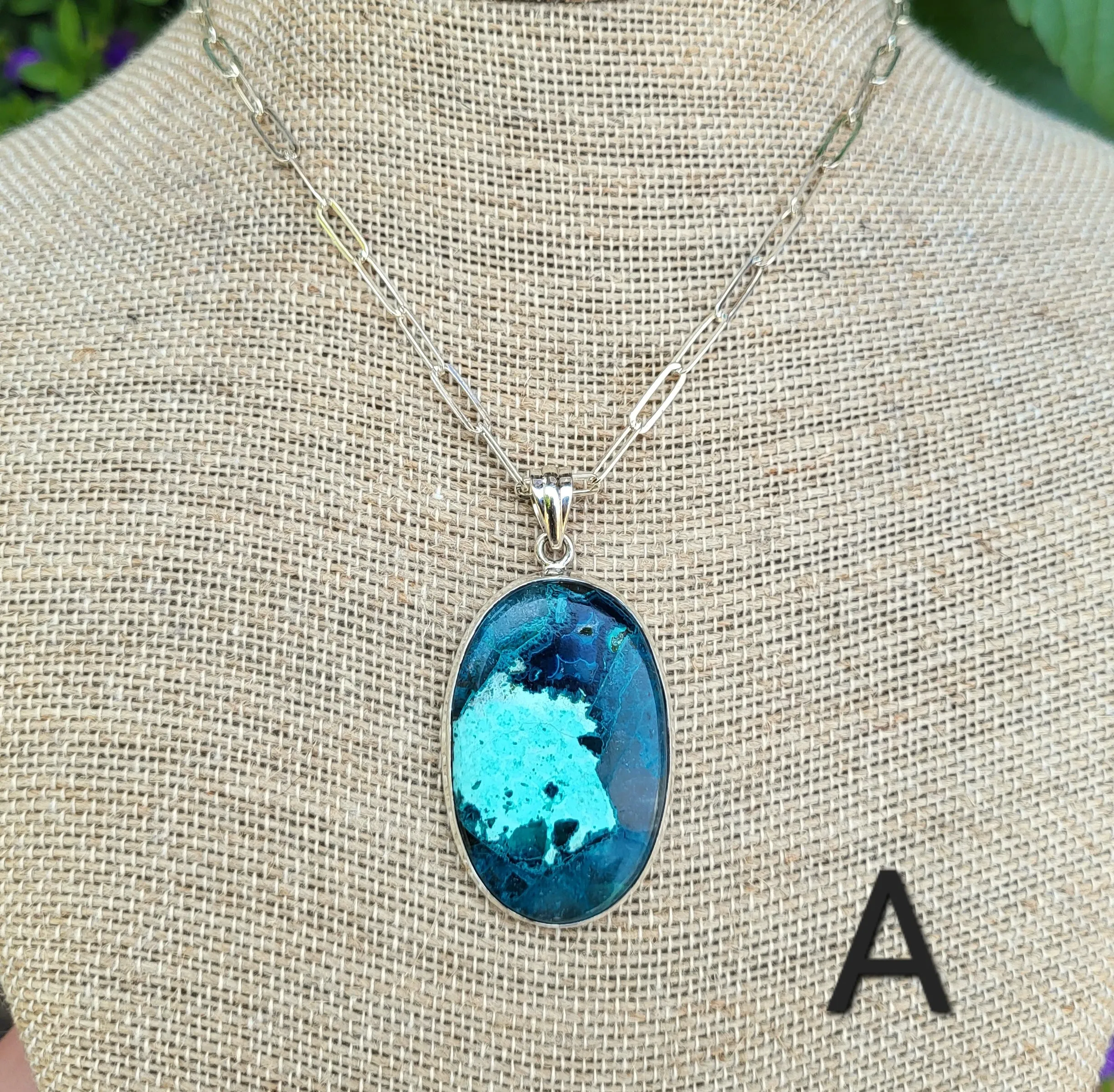 Shattuckite Silver Pendants
