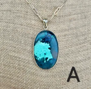 Shattuckite Silver Pendants