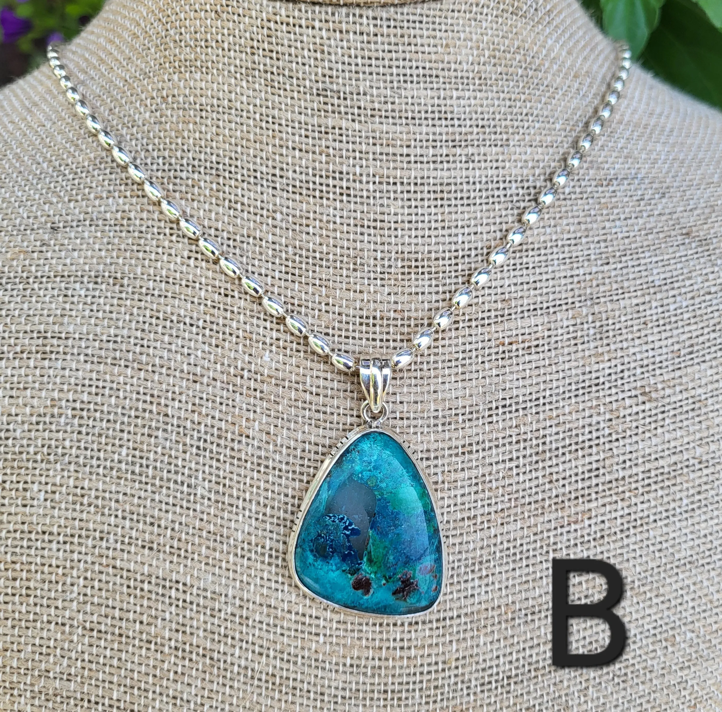 Shattuckite Silver Pendants