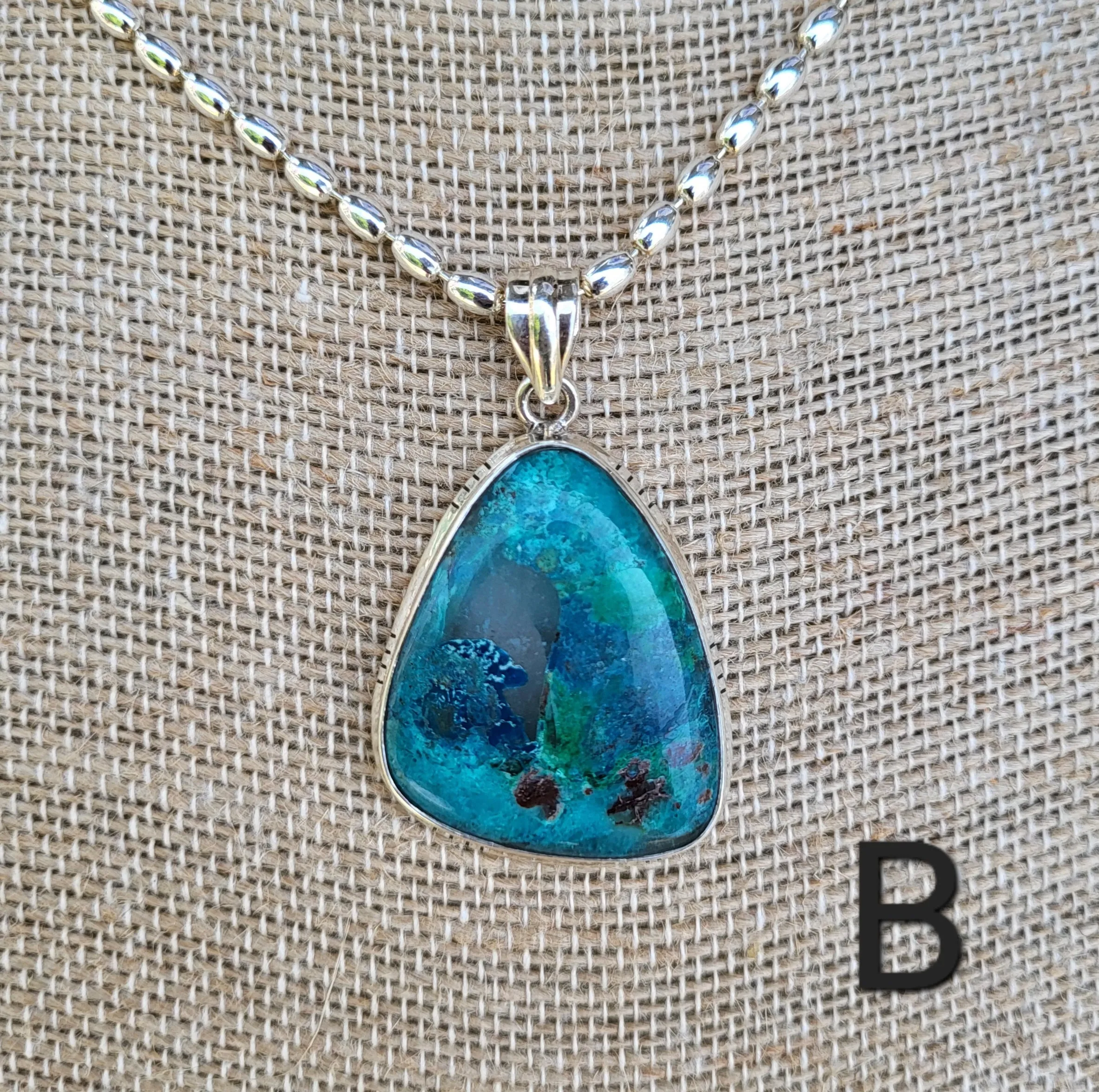 Shattuckite Silver Pendants