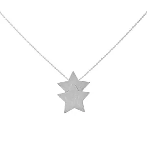 Sheila Fajl Castor Double Star Pendant Necklace in Silver Plated