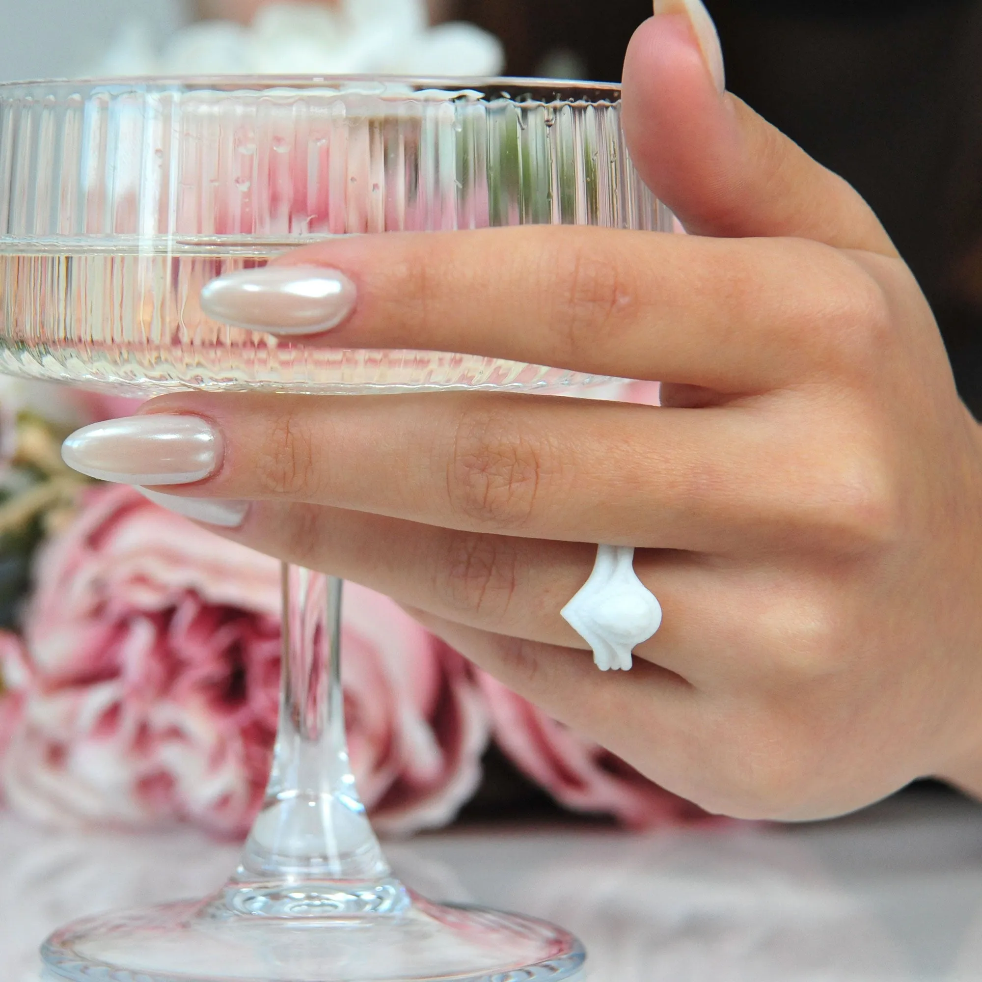 Silicone Pear Diamond Rings - 2 Pack, Stylish Design, Common Colors, U.S. Patent
