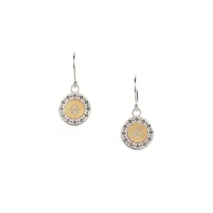 Silver & Gold Four Star Harmony Diamond Earrings