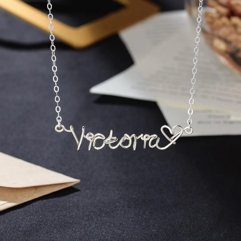 Silver Necklace for Women, Handmade Style Silver Wire Necklace for Women