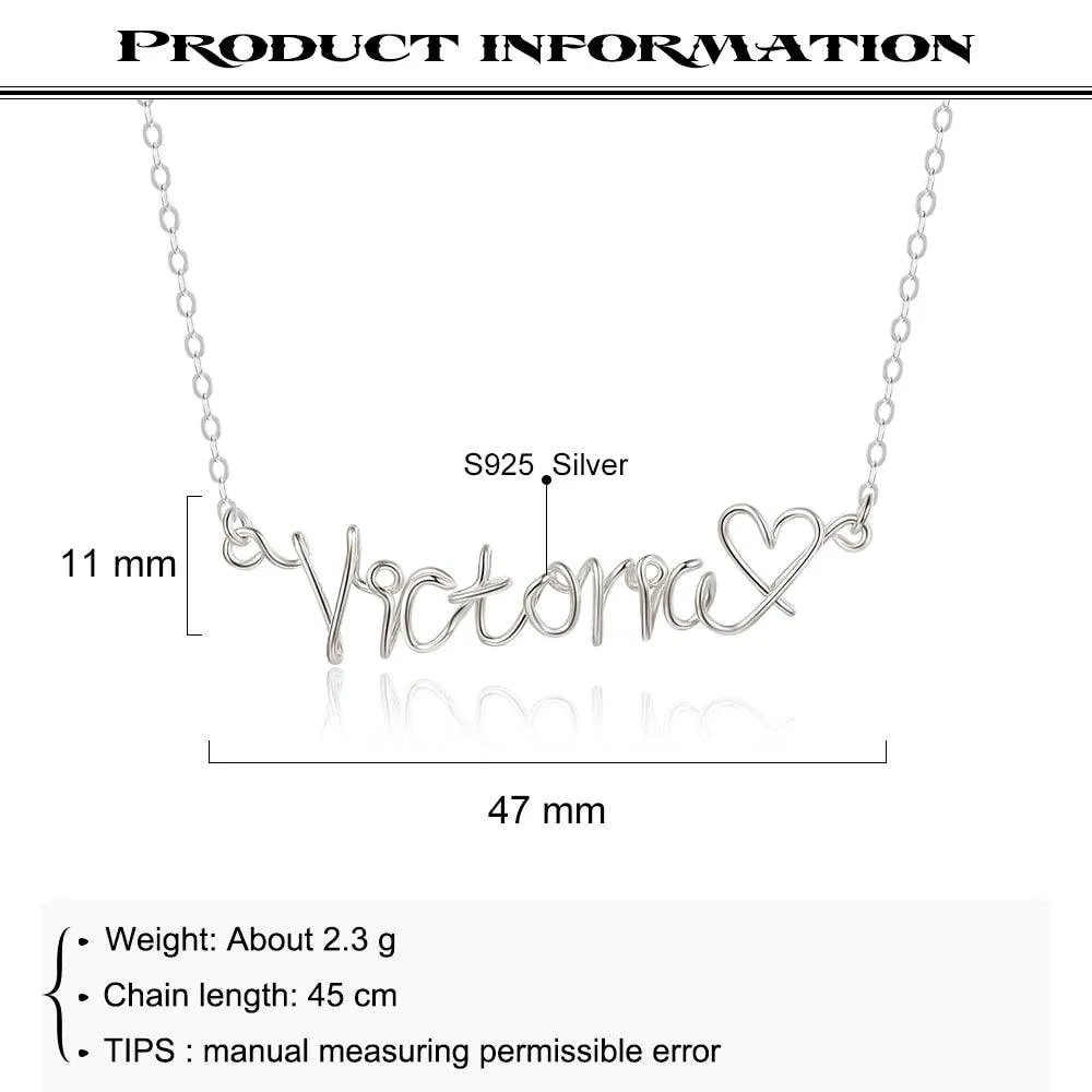 Silver Necklace for Women, Handmade Style Silver Wire Necklace for Women