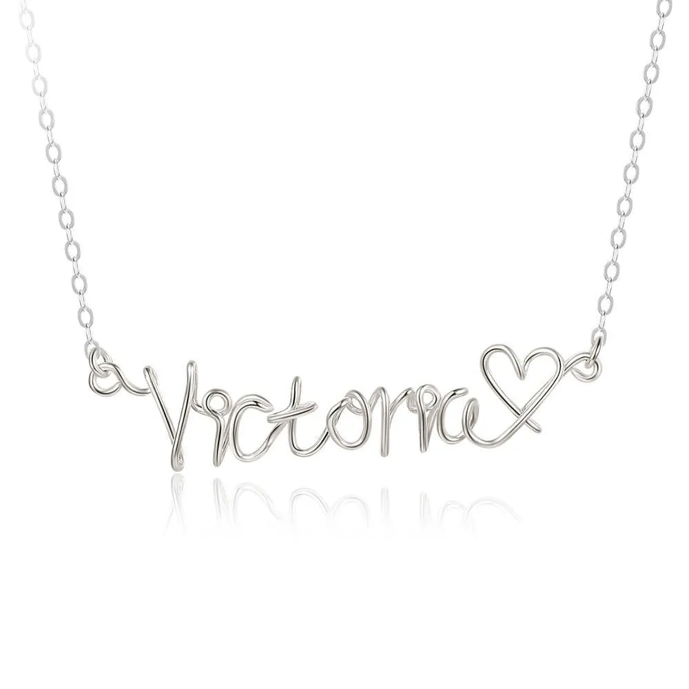 Silver Necklace for Women, Handmade Style Silver Wire Necklace for Women