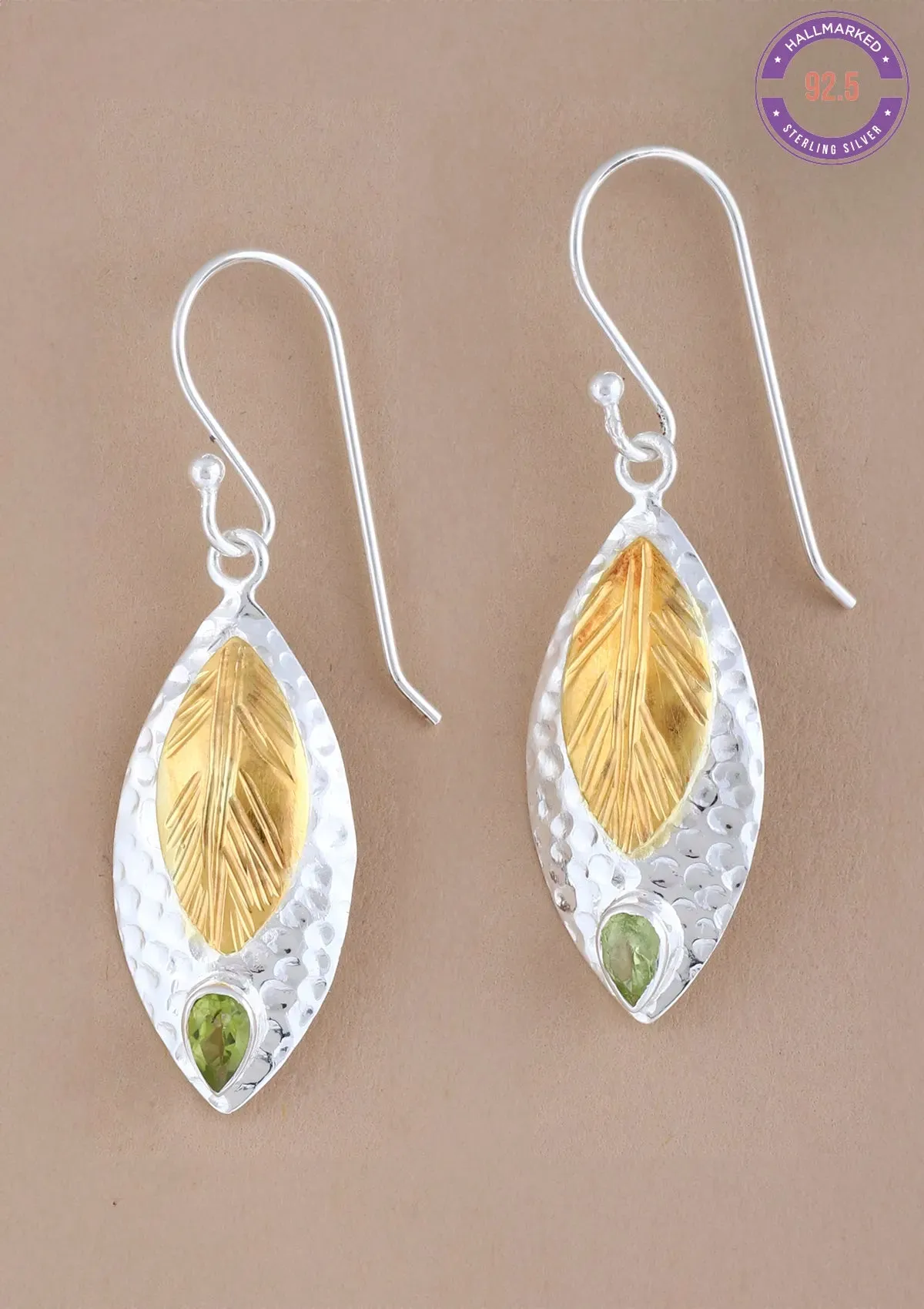 Silver Peridot Earring