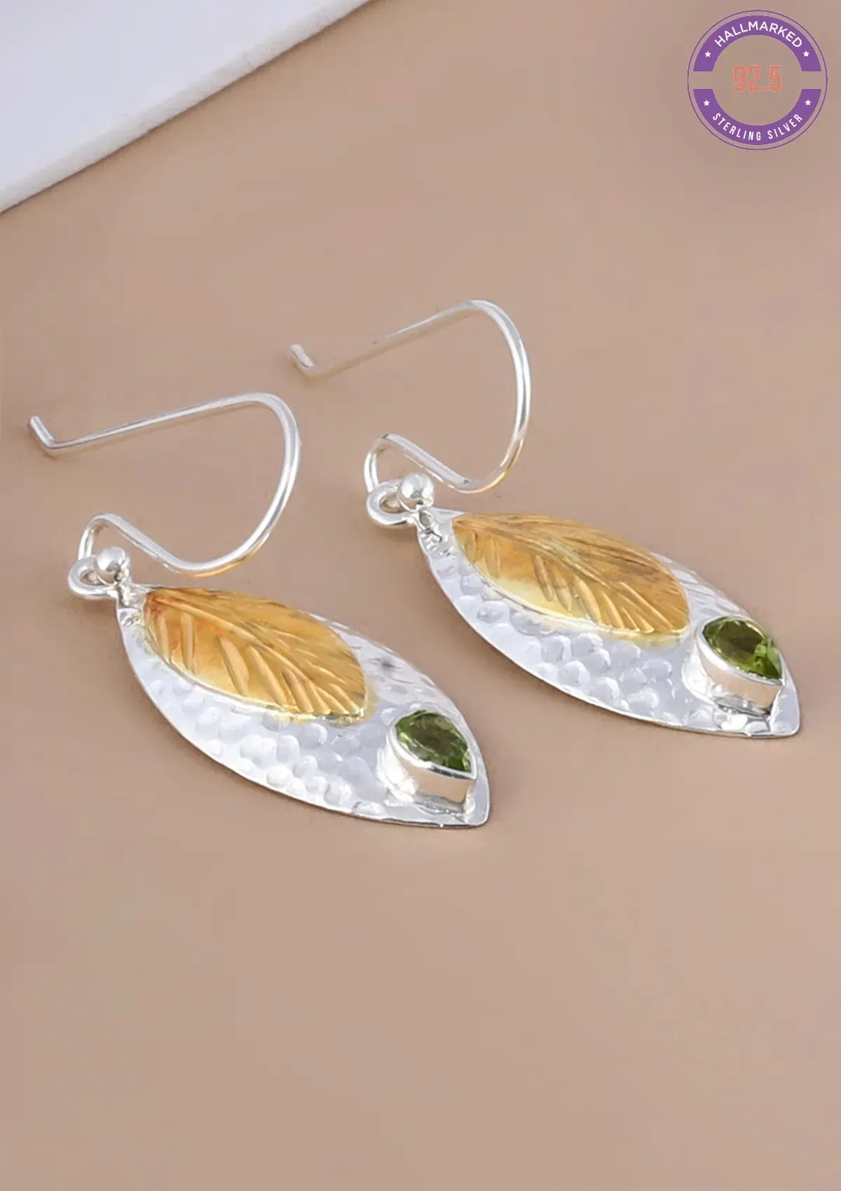 Silver Peridot Earring