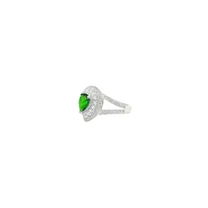 Silver Ring With Zircon Crystal Stone