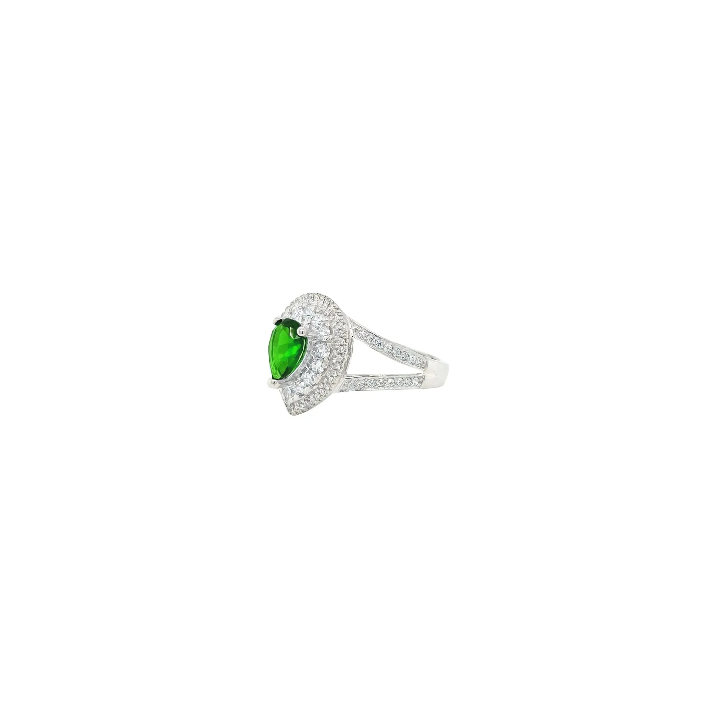 Silver Ring With Zircon Crystal Stone