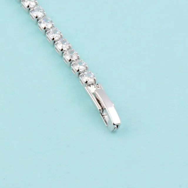 SINLEERY Charm AAA  Round Cubic Zirconia Tennis Bracelet