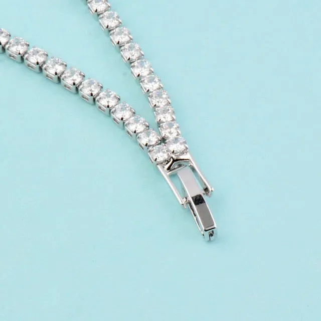 SINLEERY Charm AAA  Round Cubic Zirconia Tennis Bracelet
