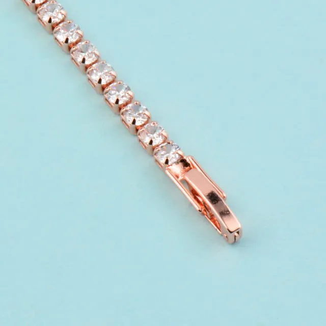 SINLEERY Charm AAA  Round Cubic Zirconia Tennis Bracelet