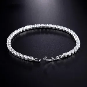 SINLEERY Charm AAA  Round Cubic Zirconia Tennis Bracelet