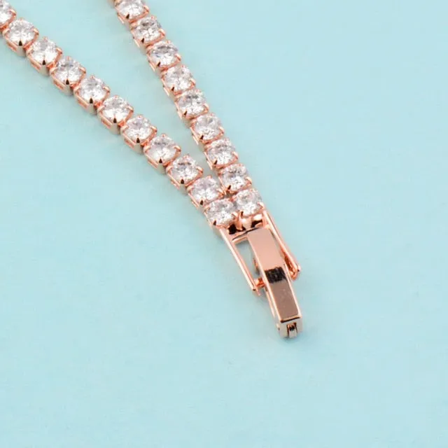 SINLEERY Charm AAA  Round Cubic Zirconia Tennis Bracelet
