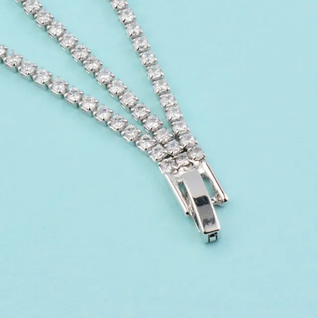 SINLEERY Charm AAA  Round Cubic Zirconia Tennis Bracelet