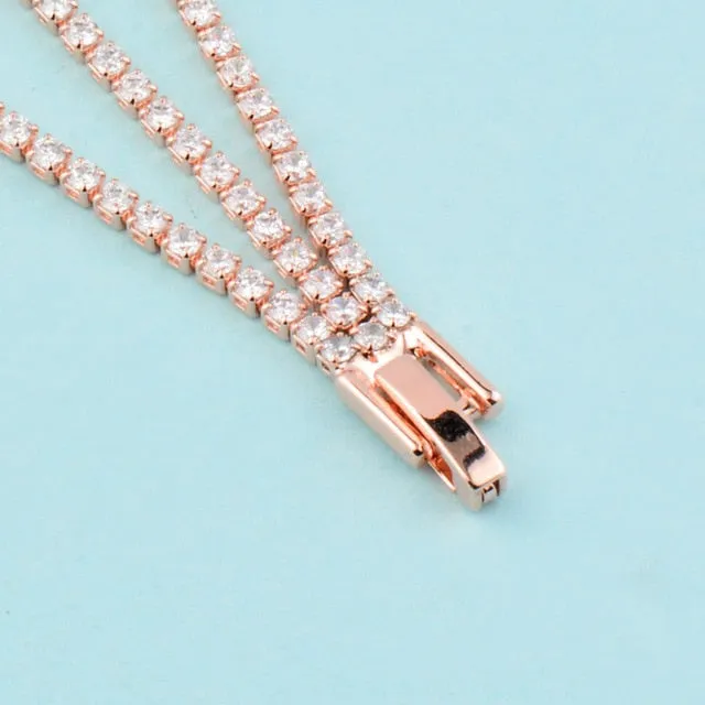 SINLEERY Charm AAA  Round Cubic Zirconia Tennis Bracelet