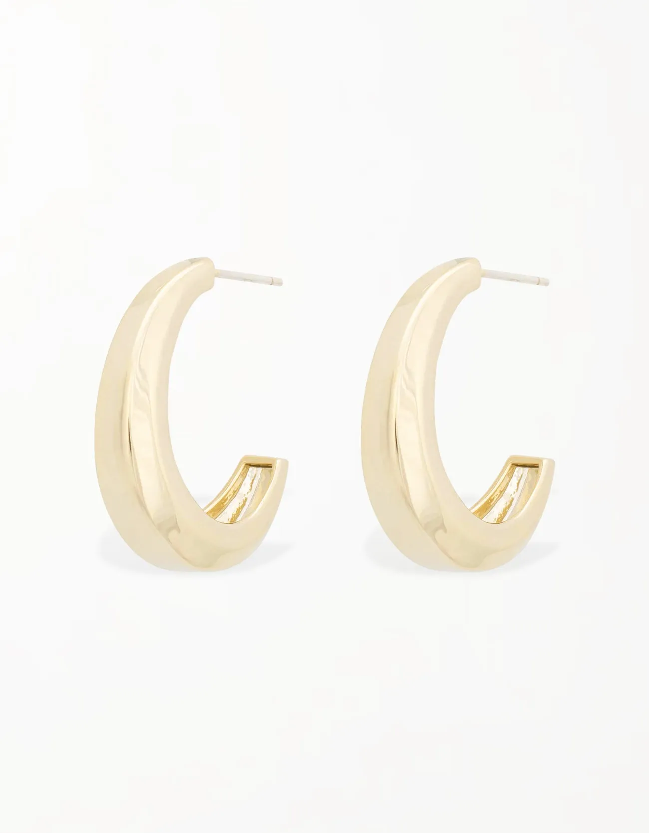 Sleek Chic Banana Curve Hoop Earrings - 18K Gold Plated