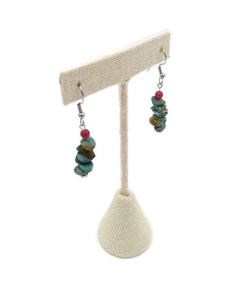 Southwest Style Turquoise & Red Coral Earrings